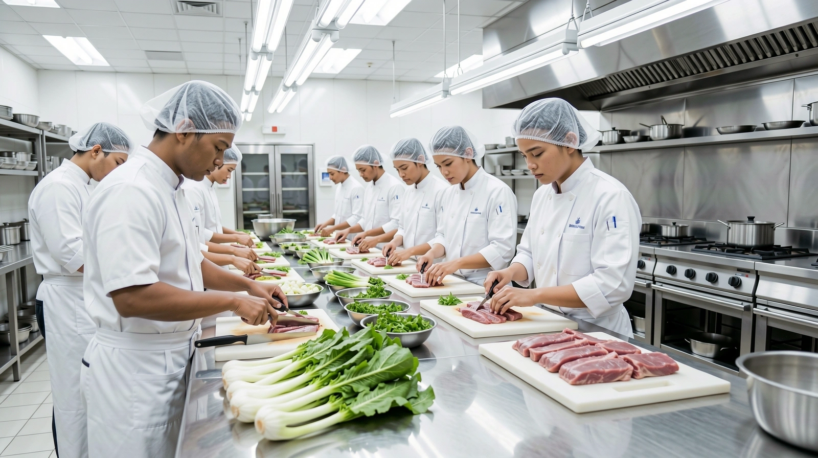 Professional kitchen environment at DietDelivery Indonesia